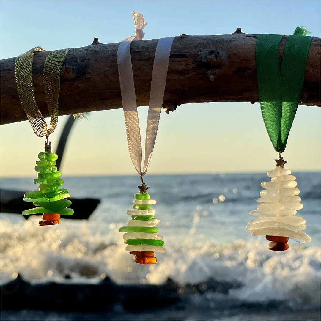 🔥🎄Lake Erie Sea Glass Christmas Tree Ornament
