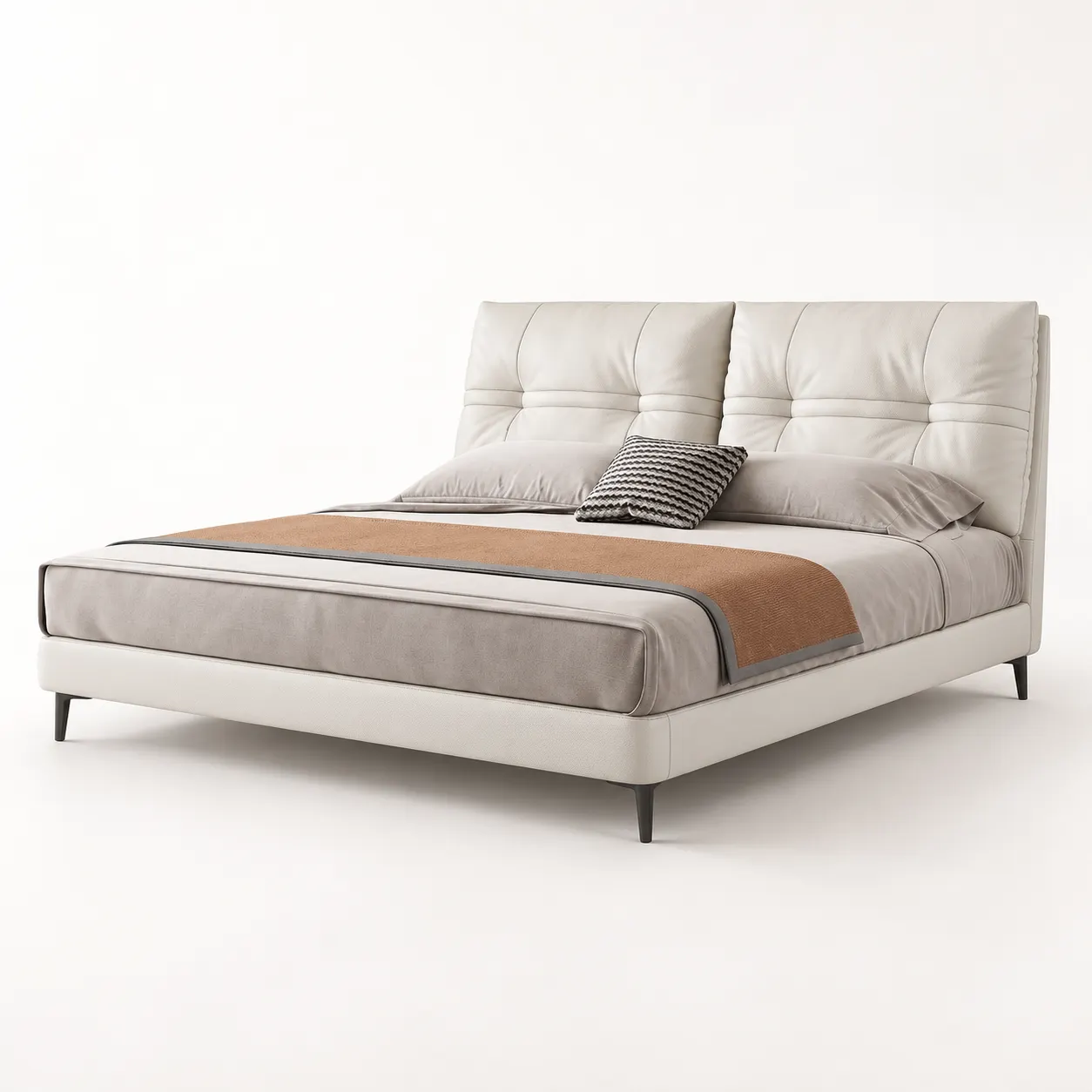 Upholstered Bed 235420 — white studio view