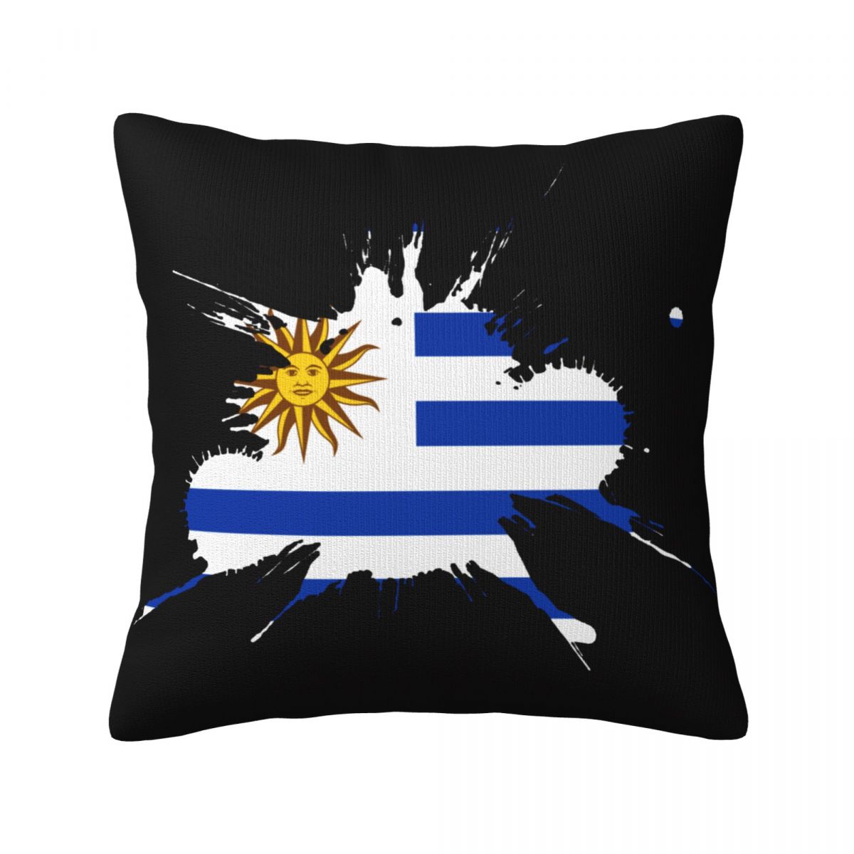 Uruguay Ink Spatter Decorative Throw Pillow