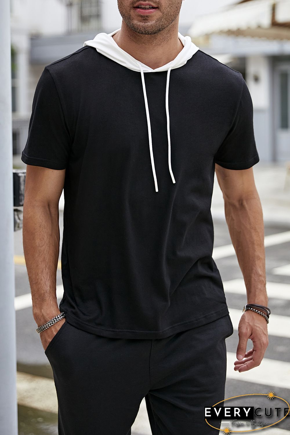 Men's Hooded Short Sleeve T-shirt