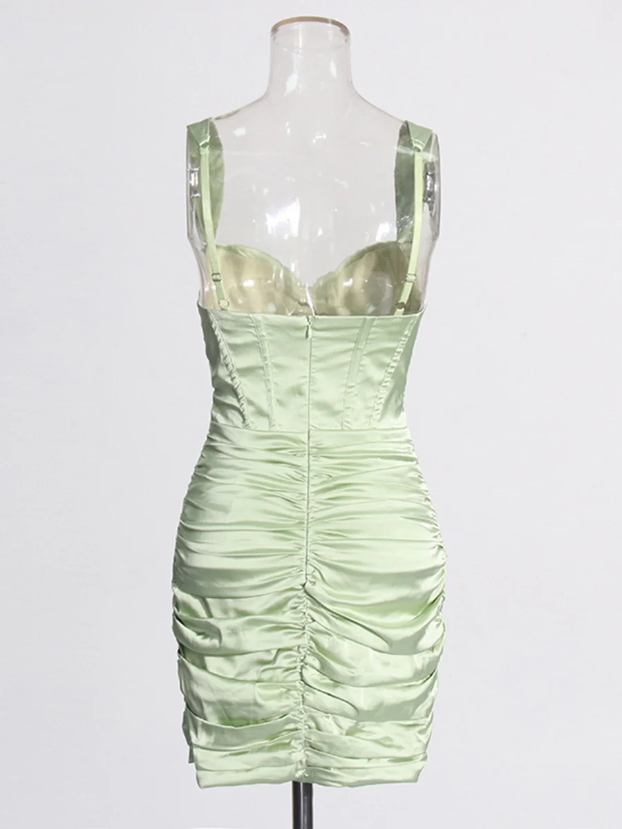 Brownm Sexy Bag Ass Dress 2025 Spring New Fashion Girded Fish Bone Short Sling Dress Woman