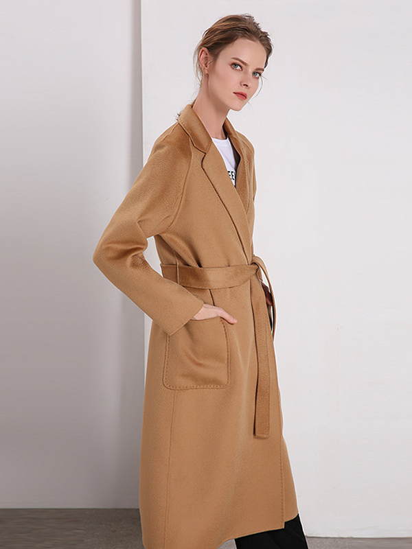 Doubled-Sided Woolen Robe Style Coat-Chouchouhome
