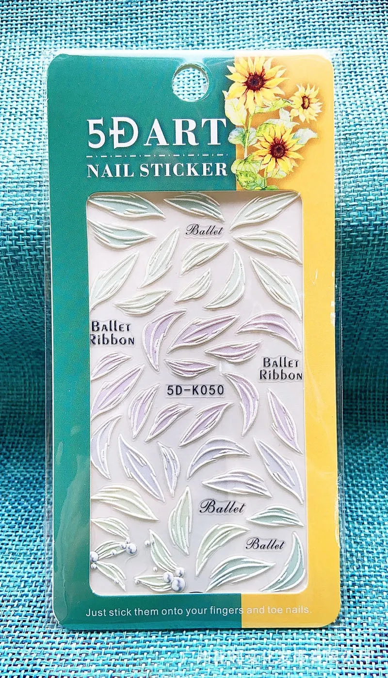 5D Embossed Nail Art Stickers Butterfly Rose Animal Design Flowers Lace Gel Decals Acrylic Engraved Sliders Manicure Art Decora-Nail Inspo