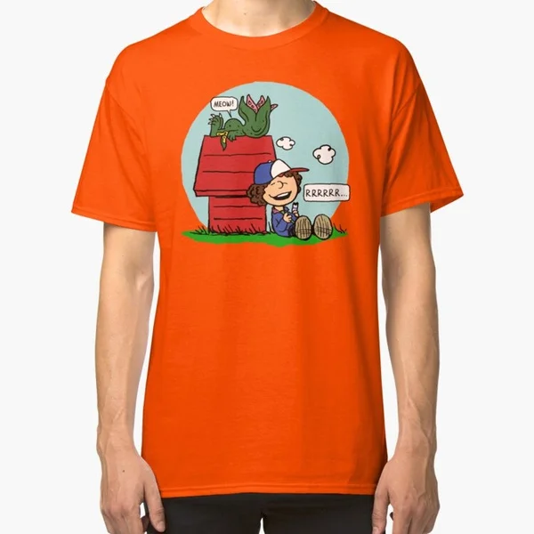 Stranger Things Dustin And Dart Men's O-Neck T-Shirt Short Sleeve Printed Shirt Tops(Size:S/M/L/Xl/2Xl/3Xl/4Xl/5Xl/6Xl)
