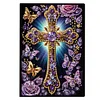 5D Diamond Painting Notebook 50 Pages A5 Diamond Art Diary Book (Purple Cross)