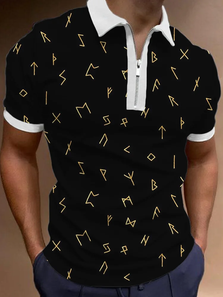 Men's Runes Viking Short Sleeve Polo Shirt