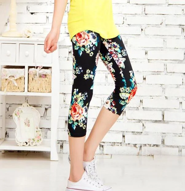 Fitness Leggings Imitation Cowboy Short Jeans Elastic Hot High Waist Pants Leggins for Women Legging Summer