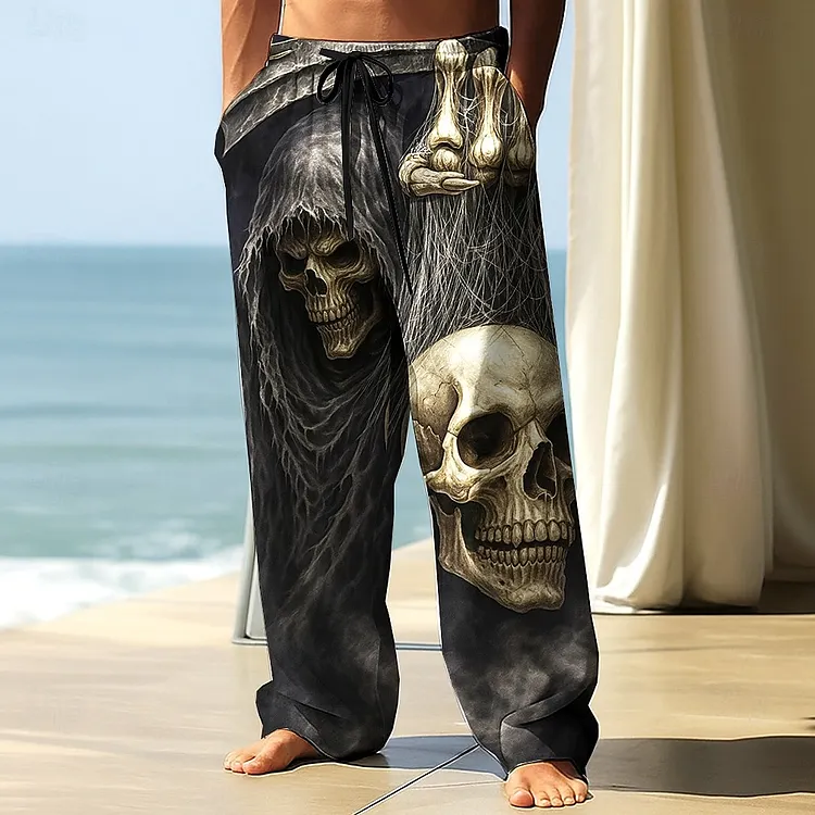 Men's Retro Halloween Bat Print Pants