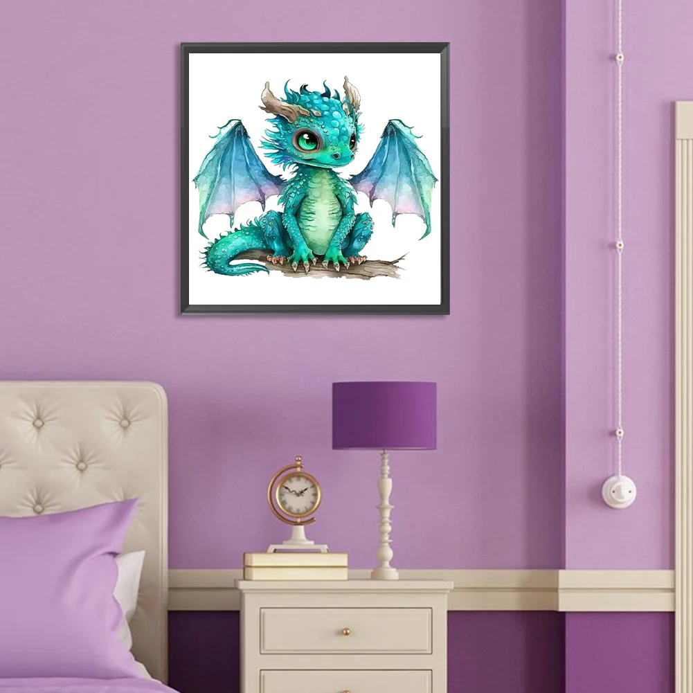 Full Round Diamond Painting 30*30cm - Little Dragon