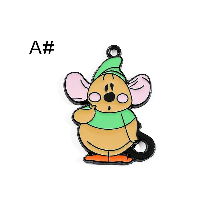 10/30pcs Cartoon Series Princess Fairy Tale Mouse Friend Charm Enamel Animal Charm Pendant Bracelet DIY Earring Necklace Key Chain Jewelry Accessories