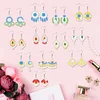 12 Pairs Flower Diamond Painting Earrings DIY Diamond Art Earrings for Adults