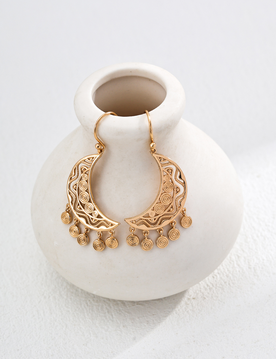 Vintage Crescent Hoop Earrings