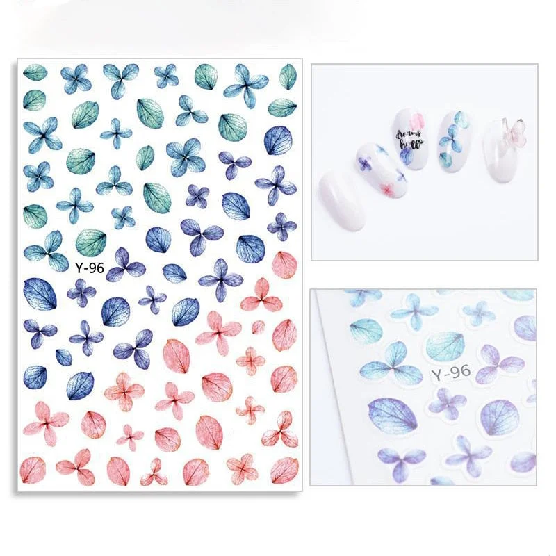 New INS Style 3D Nail Stickers Colorful Petals Ballet Shoes Ribbon Design Back Adhesive Decals for Manicure Nail Art Decoration
