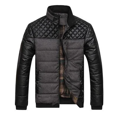 Men's Jackets and Coats Pu Patchwork Designer Jackets Men Outerwear Winter Fashion Male Clothing