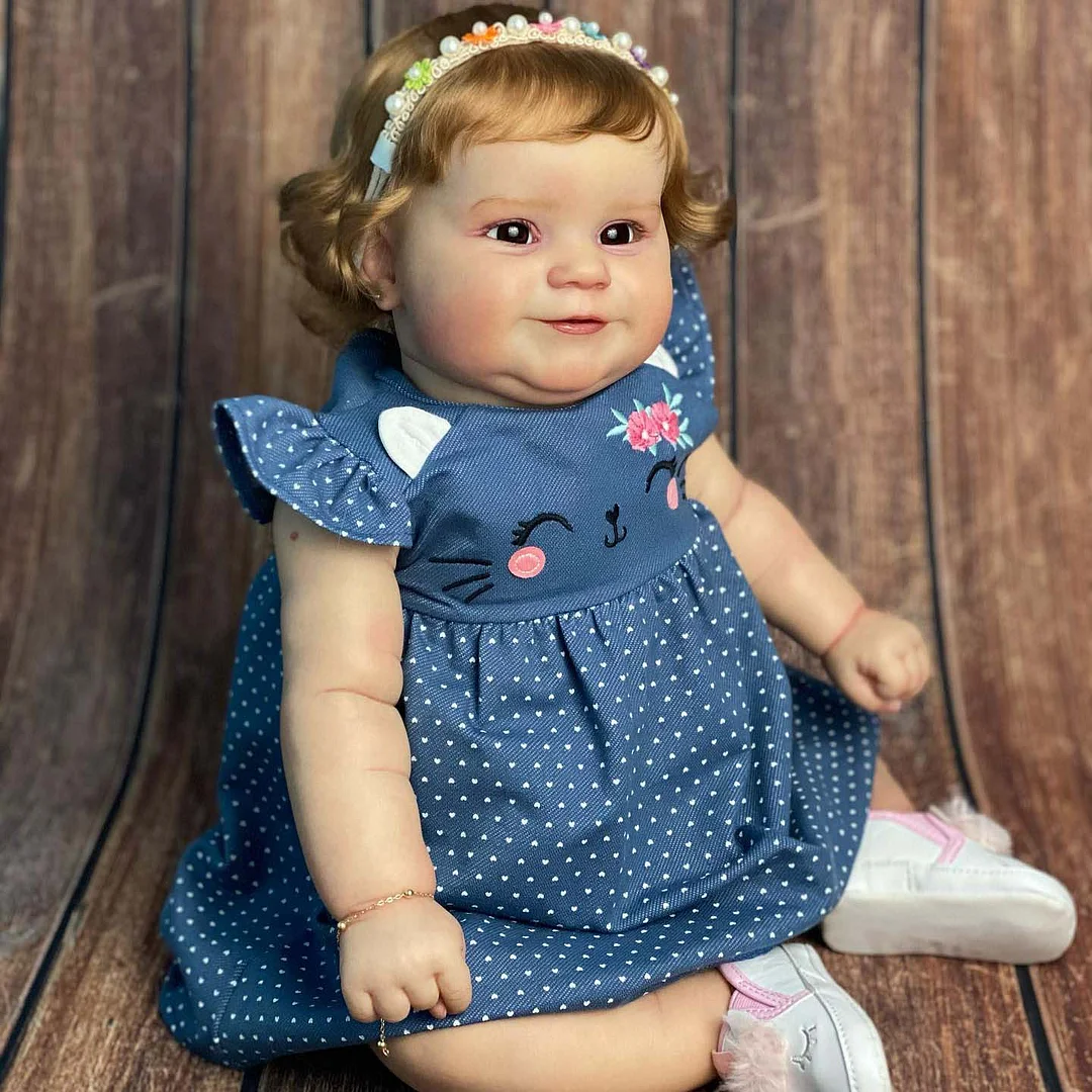 [Heartbeat & Coos] 20''Realistic Reborn Toddlers Doll Girl Letitia Handmade Huggable and Posable