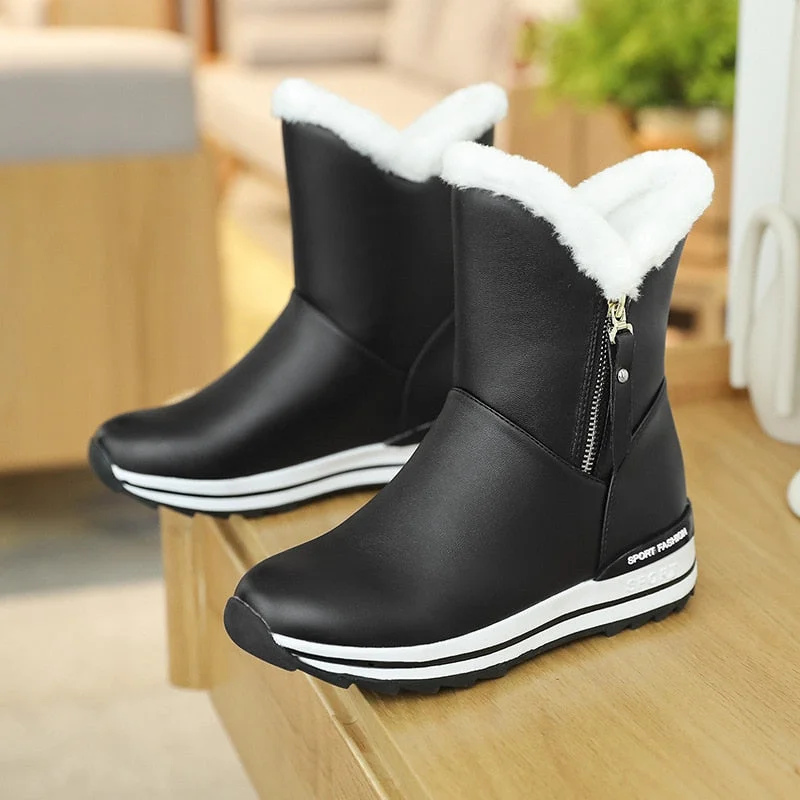 CARTOONH Women Ankle Boots 22-26cm Thick Snow Boots Ankle Boots for Women Winter Boots Women Outdoor Warm Shoes Ankle Boots for Women