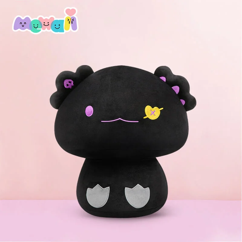 Mewaii™ Black Axolotl Kawaii Mushroom Stuffed Animal Plush Squishy Toy