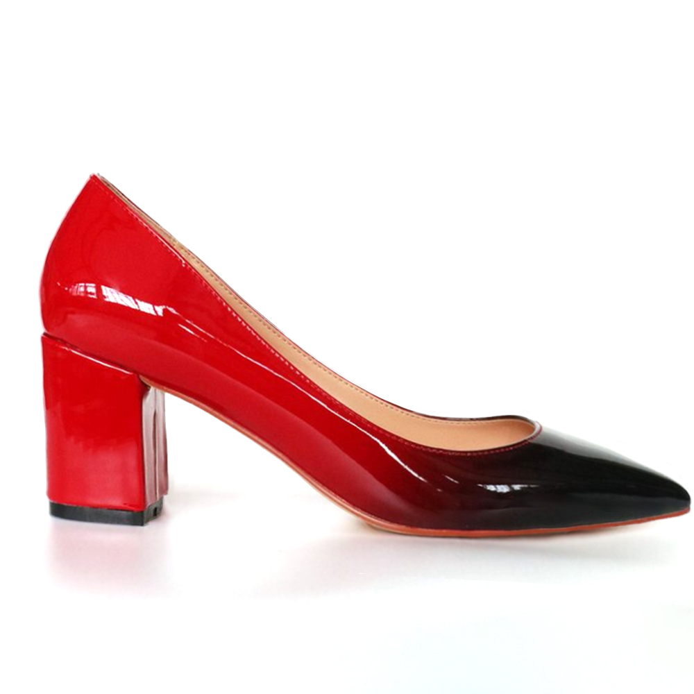 65mm Women Chunky Heels Comfortable Middle Block Heel Pumps-vocosishoes