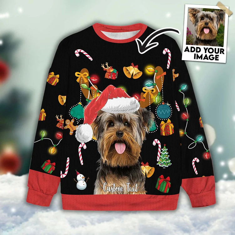 Custom Pet Unisex Sweater All Over Print Jingle Bells Black Color