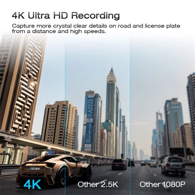 Garlaven 4K Dual Dash Cam 12" Mirror GPS Full Touch Screen Car Recorder