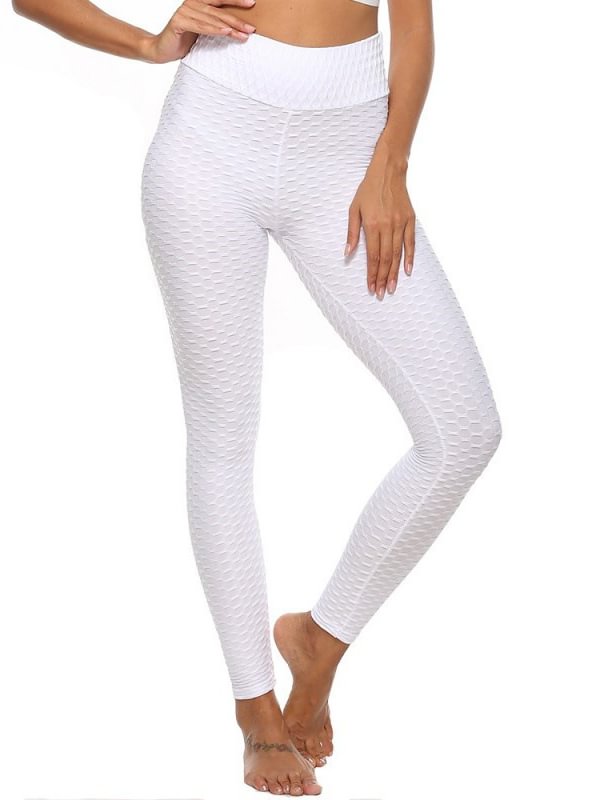 Women's High Waist Stretch Beautiful Buttocks Tights Jacquard Fitness leggings sport Pants  