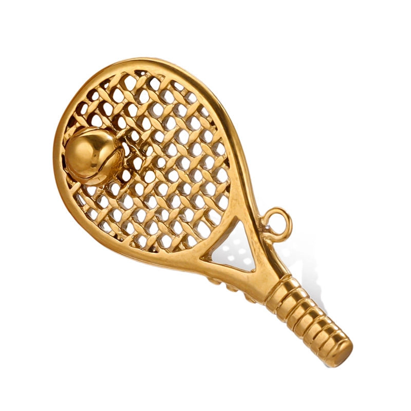 1 Piece 304 Stainless Steel Tennis Racket Pendant Jewelry Accessories
