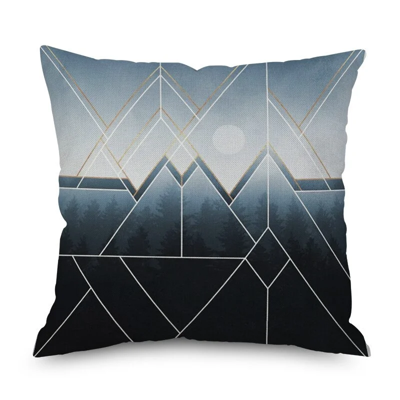 Nordic Marble Geometric Printed Cushion Cover Polyester Throw Pillow Cases for Sofa Car Black Home Decorative Pillowcase 45*45cm