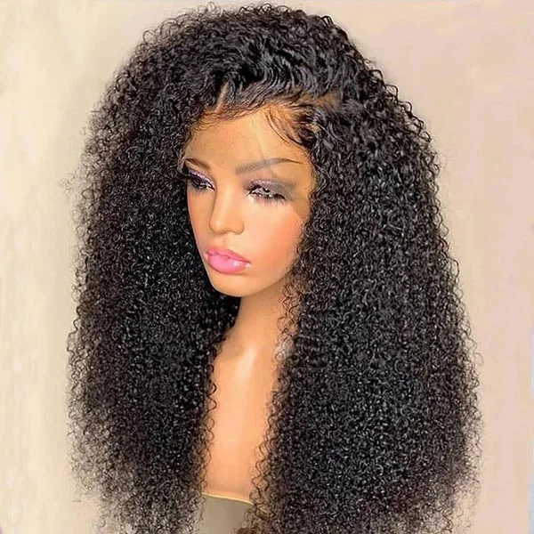 Junoda Curly Hair Human Hair Wig Lace Frontal Wigs 180% Density