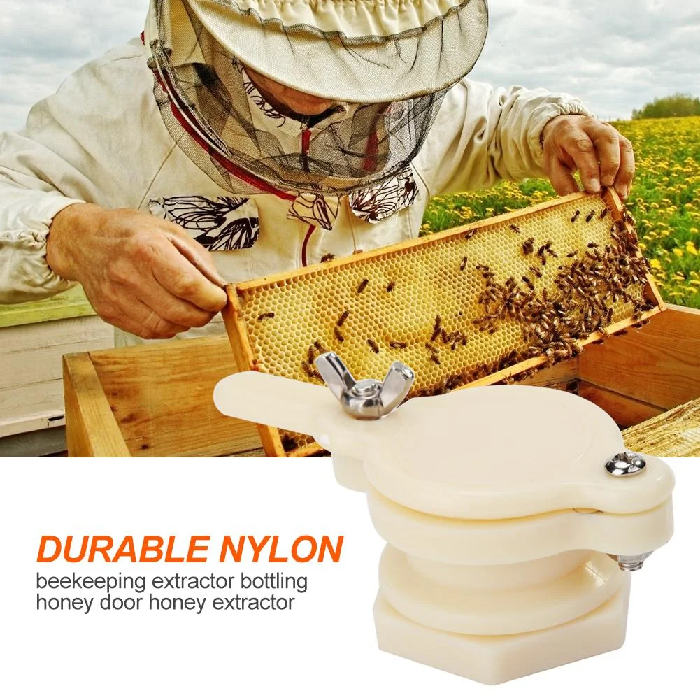 Nylon Bee Extractor Honey Tap Gate Valve Gardening Beekeeping Equip (White)