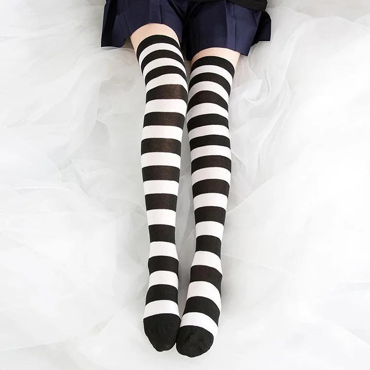 Stripe Thigh-High Stockings
