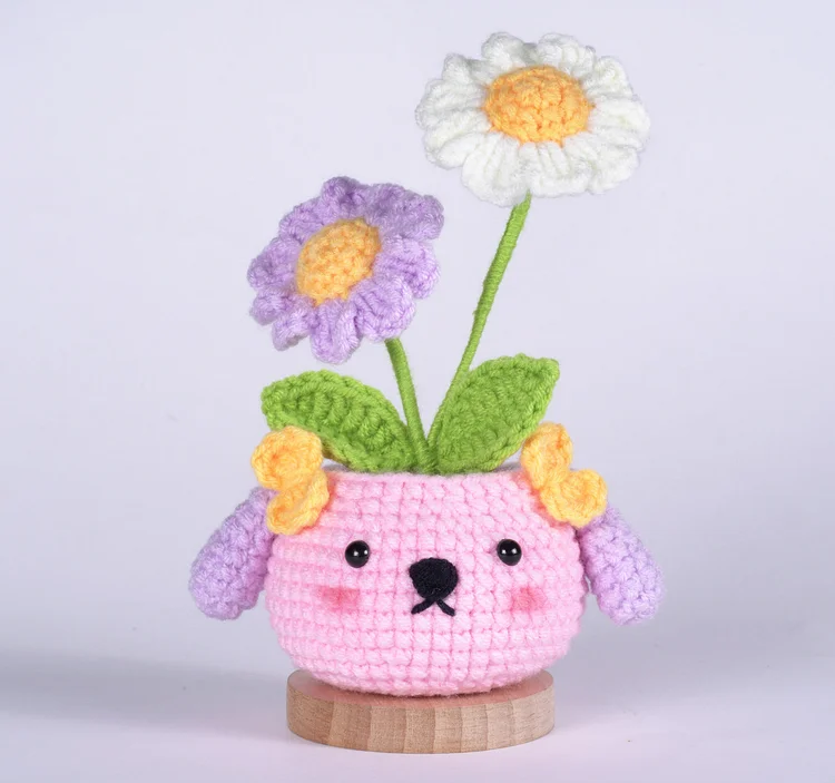 YarnSet - Flower Wood Slice Potted - Little Daisy