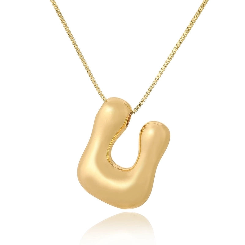 Copper Letter Pendant Necklace