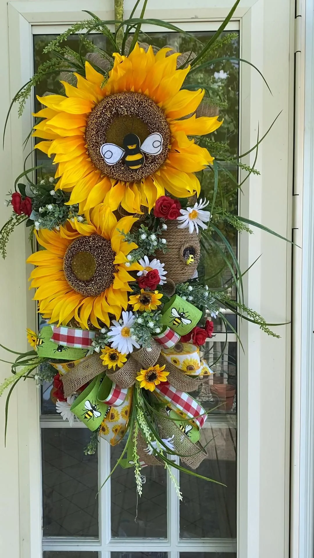 💖Mother's Day Gift💖45%OFF-Spring/Summer Sunflower Bee Swag Wreath