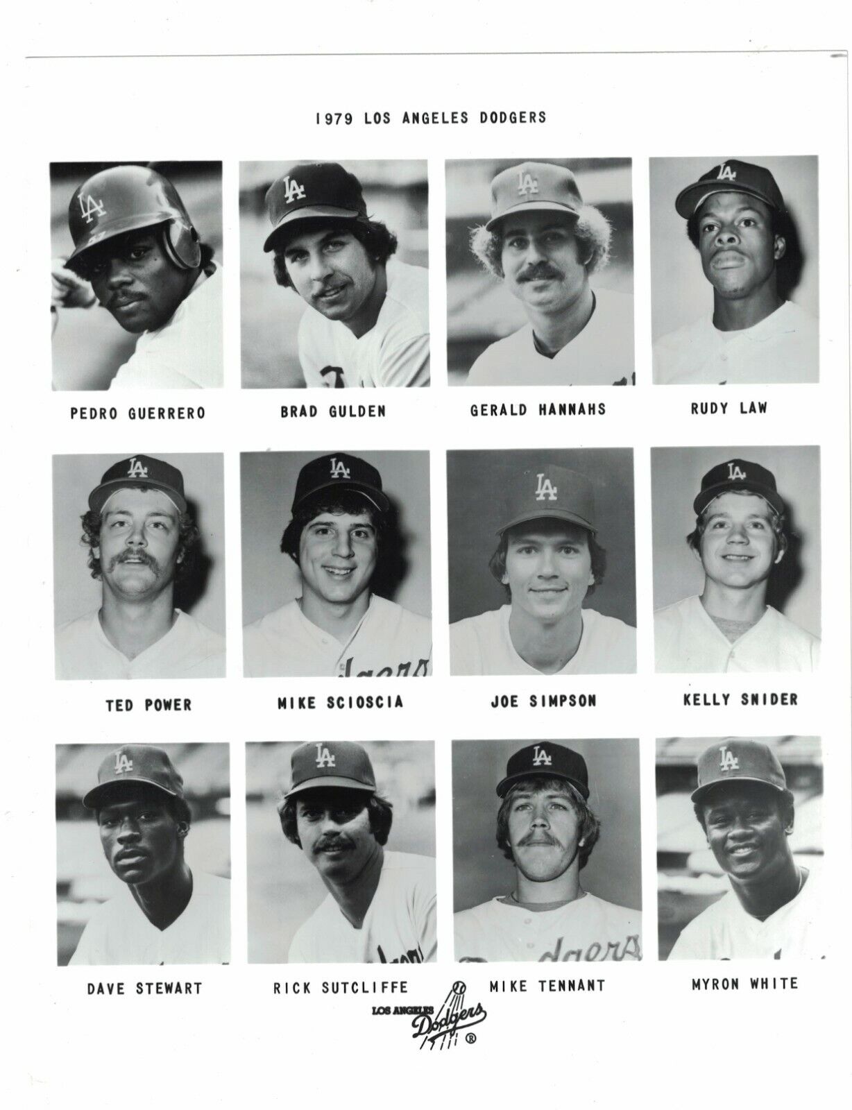 1979 Los Angeles Dodgers Composite Team Issue 8x10 Baseball Photo Poster painting AO