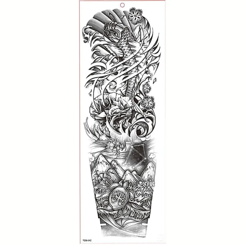 Large Arm Sleeve Tattoo Waterproof Temporary Tattoo Sticker Tiger Butterfly Men Full Flower Tatoo Body Art Tattoo Girl