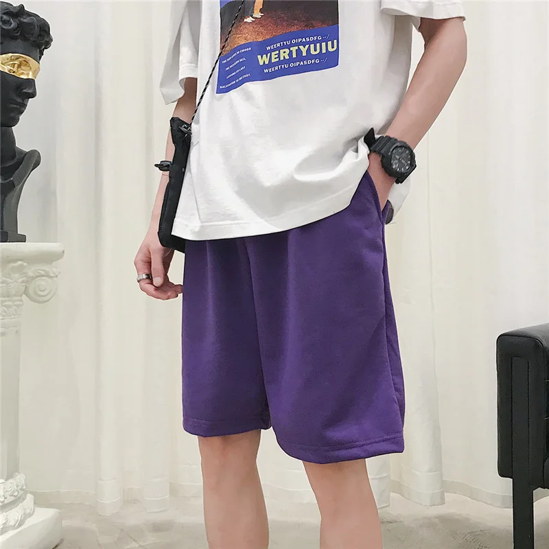 Casual tight waist solid color shorts-barclient