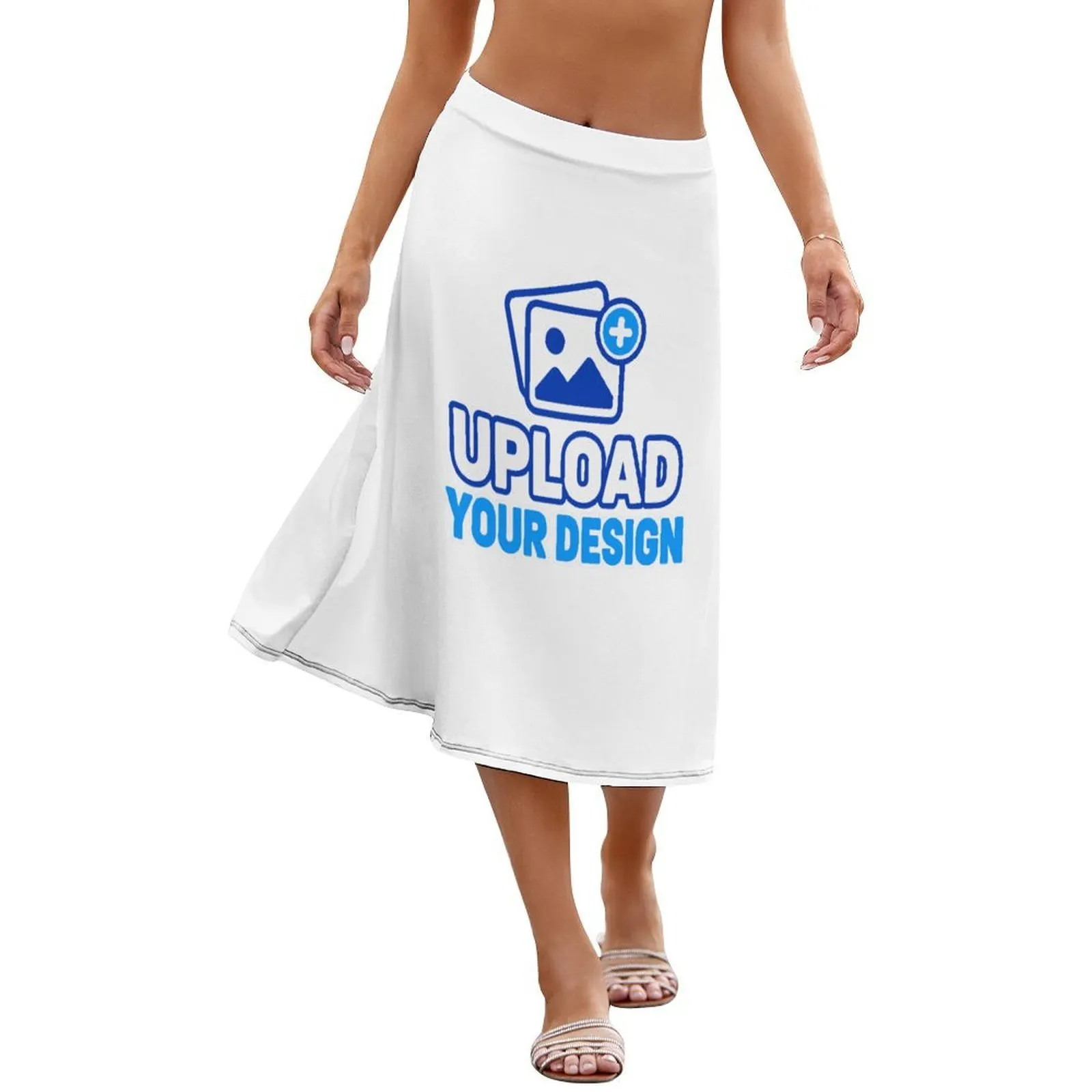 Draped Stretch Midi Skirt custom print product image 6
