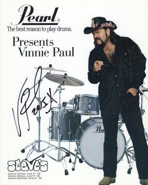 REPRINT - VINNIE PAUL Pantera Drummer Signed 8 x 10 Glossy Photo Poster painting Poster RP