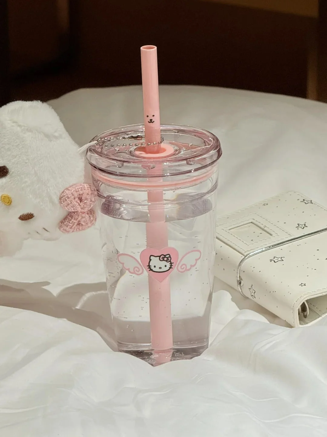 Kitty Straw Cup Water Bottle 450ml