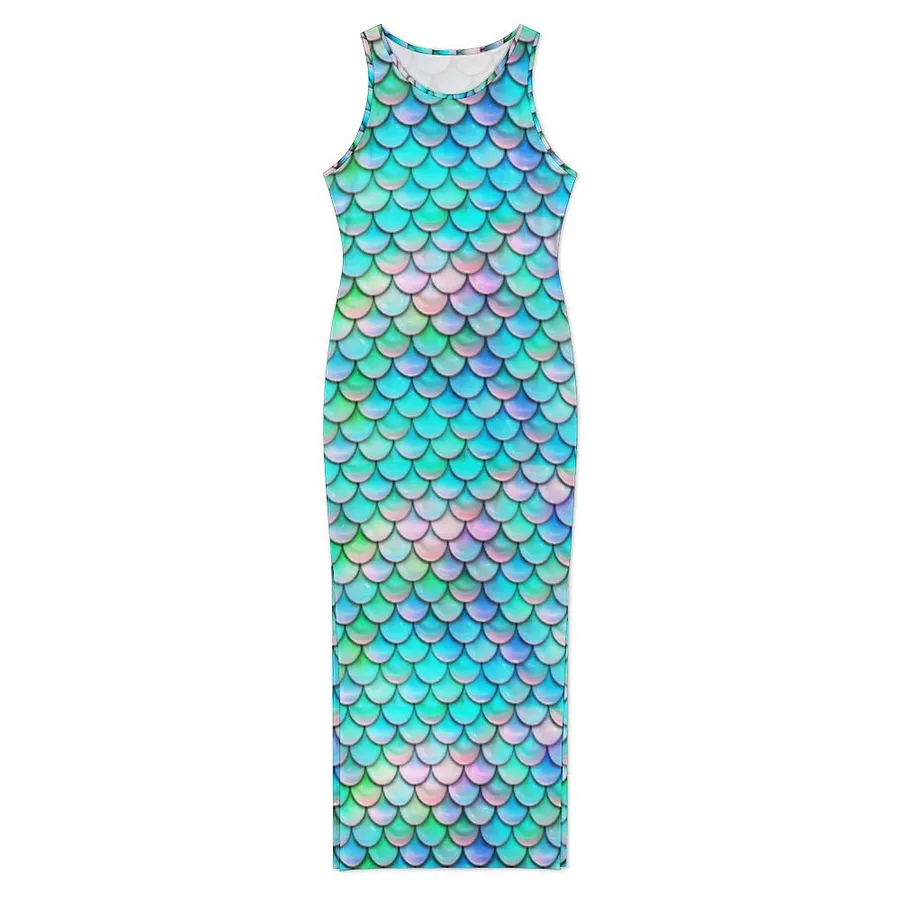 green fish scale dress Gearhumans 3D The Most Green And Gold Sparkle Mermaid Tail In The Ocea main image 0