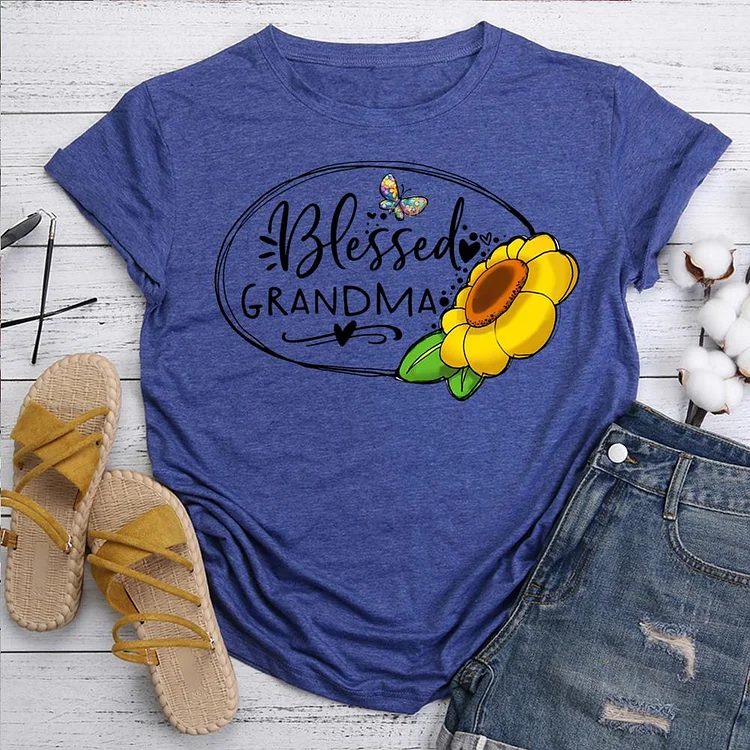 Blessed Grandma Sunflower T-Shirt-07952