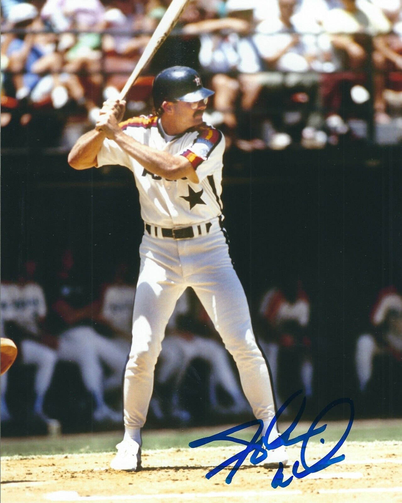 Signed 8x10 GLENN WILSON Houston Astros Autographed Photo Poster painting - COA