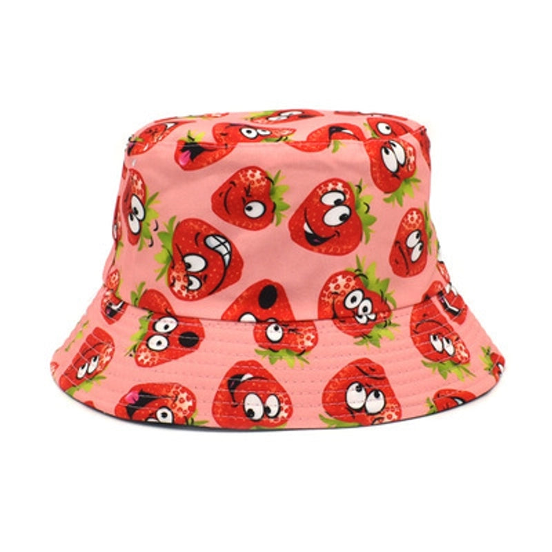 Fruit Printed Fisherman Hat Men’s Basin Hat Women’s Outdoor Sun Hat Double-sided Wearing Hat Trendy