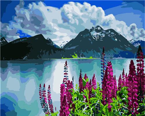 

Mountains With Flowers – Paint By Numbers - 40*50CM, 501 Original