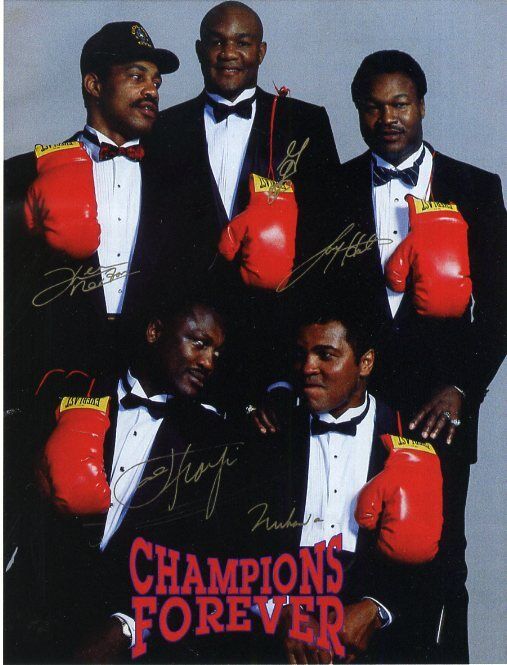 CHAMPIONS FOREVER Signed Photo Poster painting 5x WORLD HEAVYWEIGHT BOXING CHAMPIONS preprint