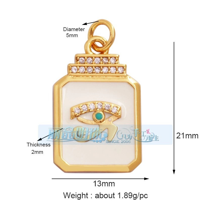 1 Piece Copper Zircon Devil’s Eye Pendant Jewelry Accessories