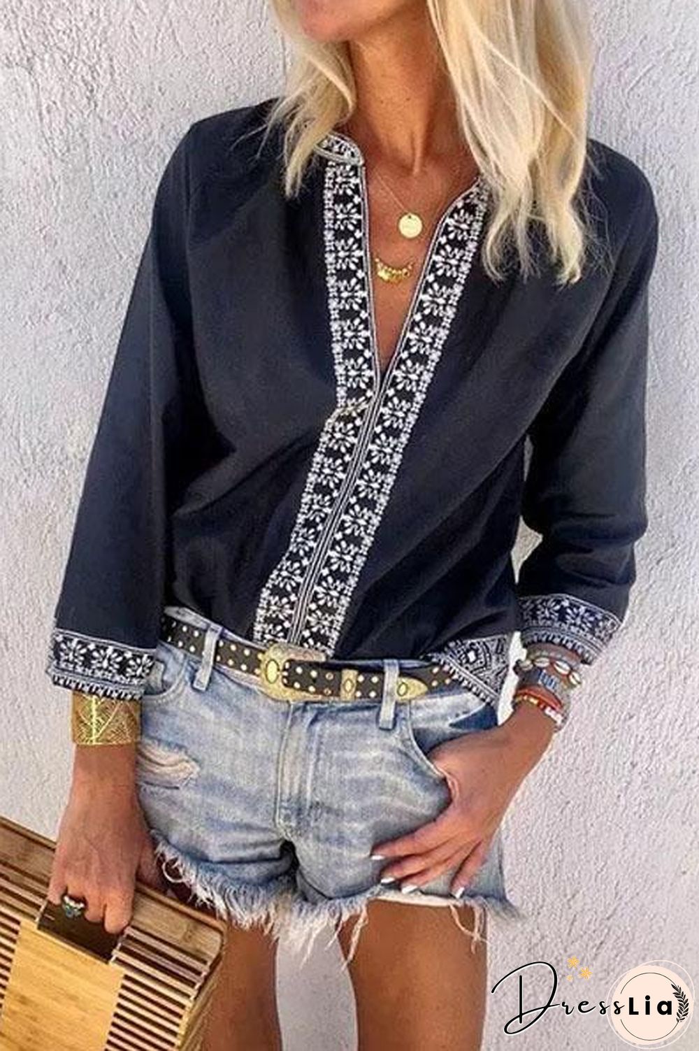 Bracelet Sleeve Retro Shirt