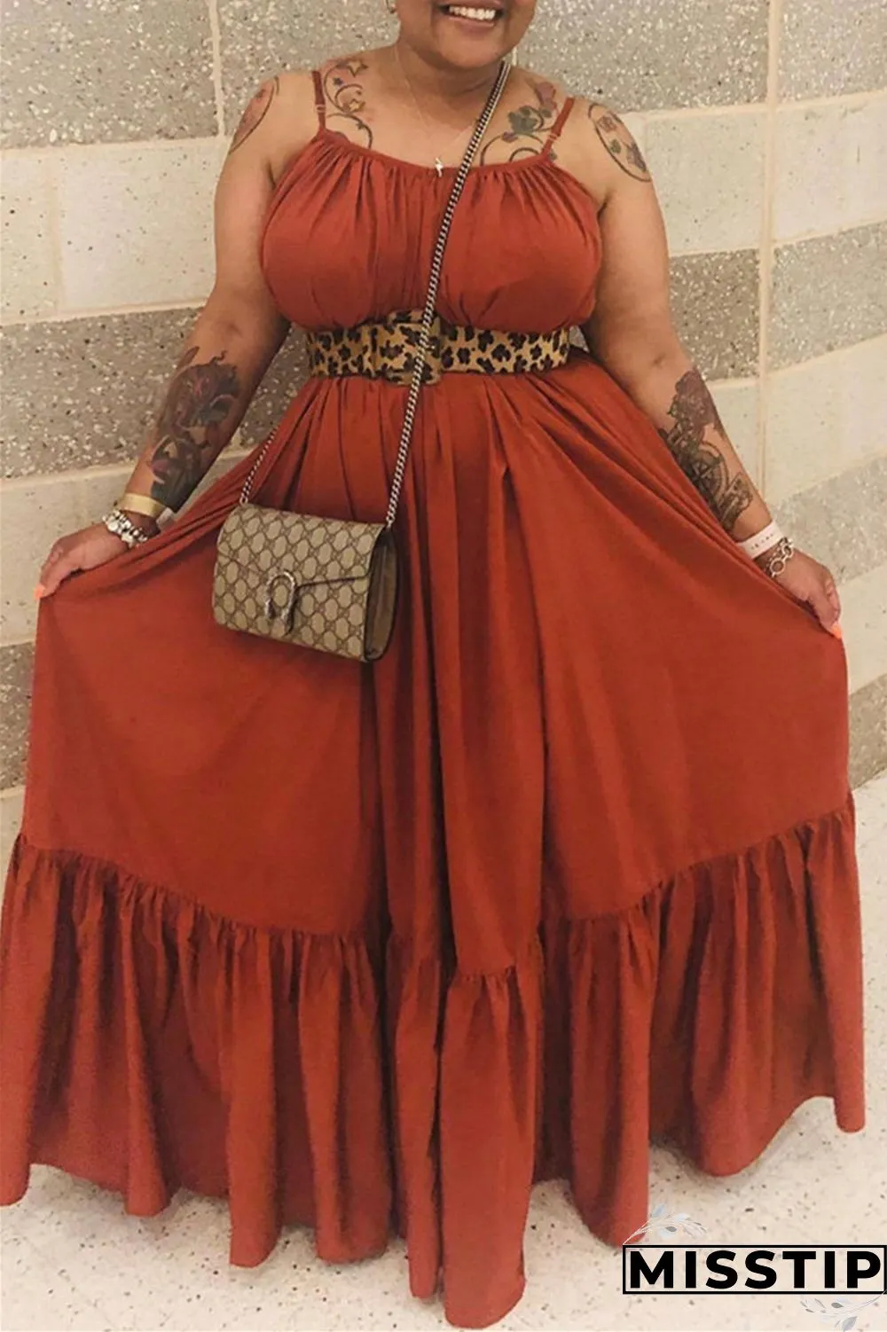 Pink Sexy Casual Solid Backless Spaghetti Strap Loose Sling Dress