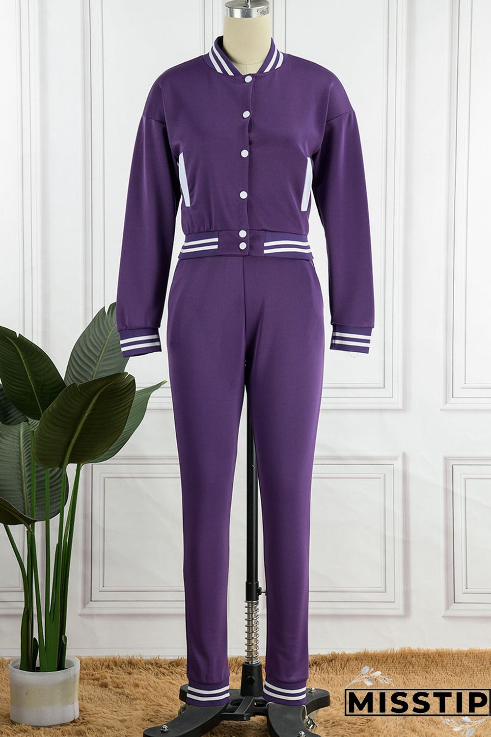 Green Casual Solid Patchwork Buckle Long Sleeve Two Pieces