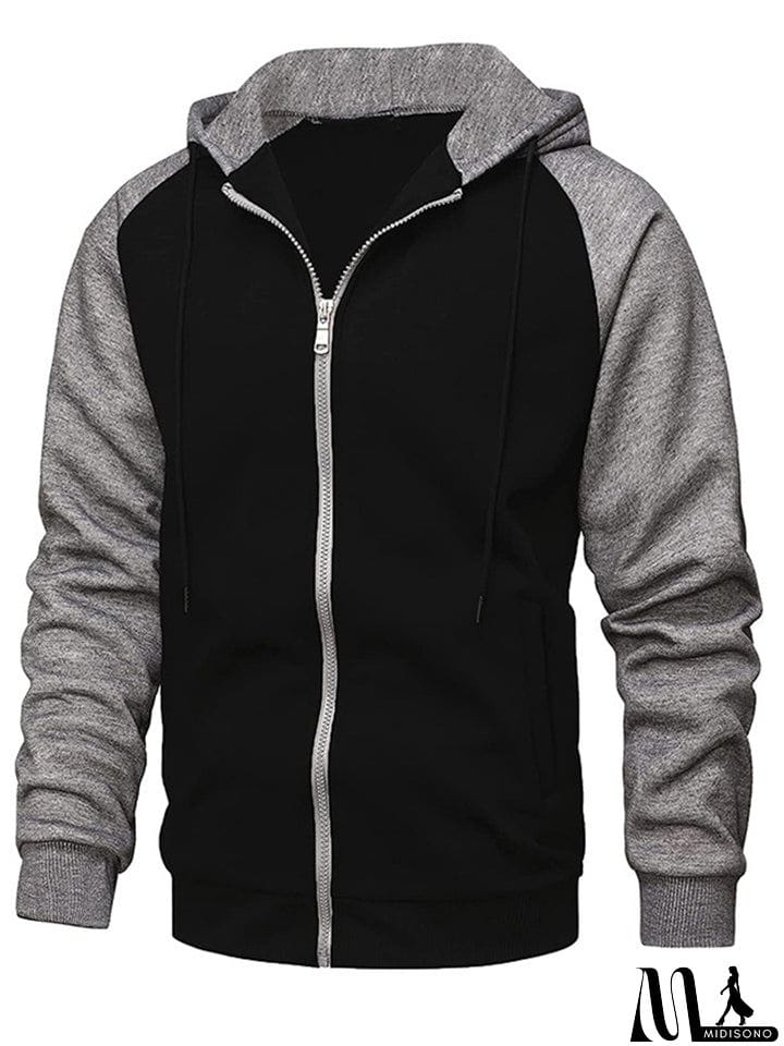 MidiSono - Contrast Color Sports Casual Fitness Workout Tops For Men